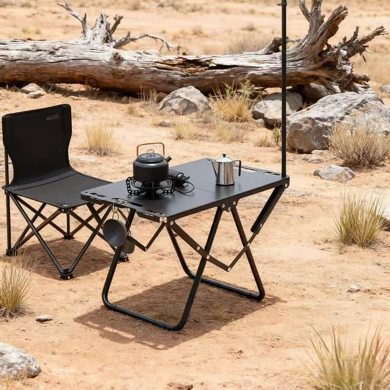 Portable Foldable Outdoor Table, Metal Frame Stable Design, Sandblasted Surface Anti-Corrosion Scratch Resistant, Lightweight Handheld Picnic Table, Camping Table