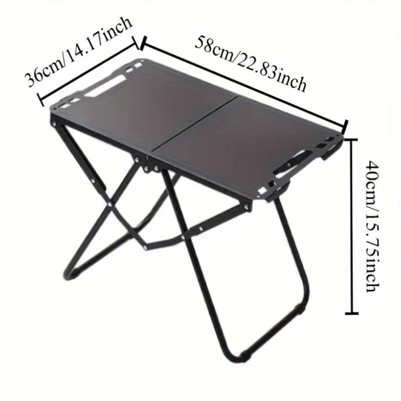 Portable Foldable Outdoor Table, Metal Frame Stable Design, Sandblasted Surface Anti-Corrosion Scratch Resistant, Lightweight Handheld Picnic Table, Camping Table