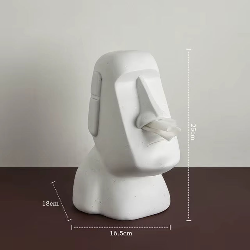 Tissue Creative Paper Box Tissue Box Easter Island Boulder Statue Personality Stone Sculpture Home Tissue Holder Napkin Box