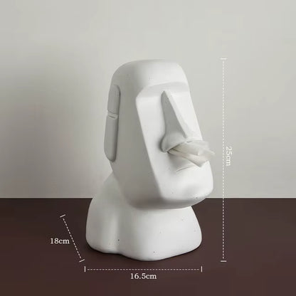 Tissue Creative Paper Box Tissue Box Easter Island Boulder Statue Personality Stone Sculpture Home Tissue Holder Napkin Box