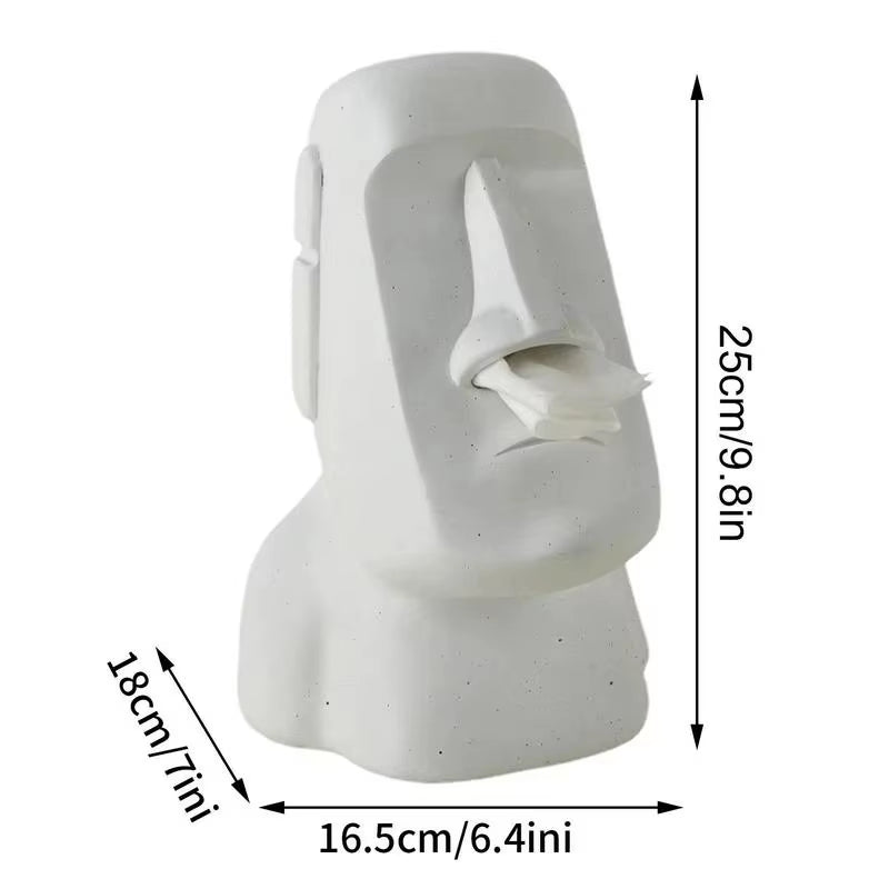 Tissue Creative Paper Box Tissue Box Easter Island Boulder Statue Personality Stone Sculpture Home Tissue Holder Napkin Box