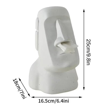 Tissue Creative Paper Box Tissue Box Easter Island Boulder Statue Personality Stone Sculpture Home Tissue Holder Napkin Box