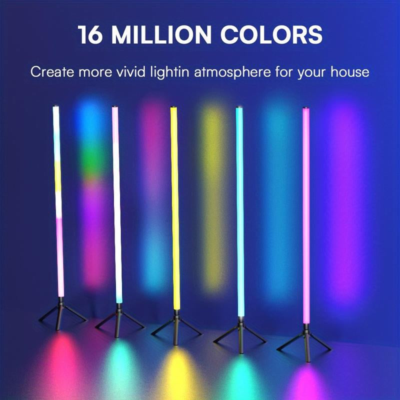 Modern Floor Lamp with Music Sync & 16 Million DIY Colors Dual Control via APP & Remote USB Music Synchronization for Bedroom Living Room Gaming Room - Dimensions Shower Rgb Lights Lights
