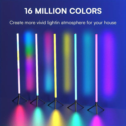 Modern Floor Lamp with Music Sync & 16 Million DIY Colors Dual Control via APP & Remote USB Music Synchronization for Bedroom Living Room Gaming Room - Dimensions Shower Rgb Lights Lights