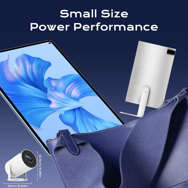 Hy300Pro+ Projector Outdoor Mini Projector 4K Decoding Portable Projector with 5G Wifi 6 & BT 5.0 720P Full HD 160 ANSI Lumens Portable Home Theater