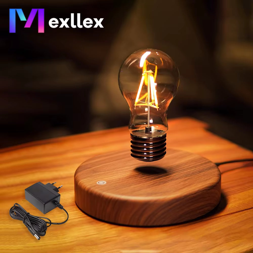 Wireless Levitating Magnetic Floating LED Desk Table Night Light, 360 Degree Automatic Rotate Bulb Lamp for Gifts, Room, Office