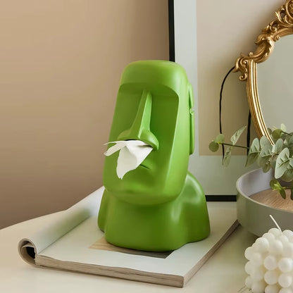 Tissue Creative Paper Box Tissue Box Easter Island Boulder Statue Personality Stone Sculpture Home Tissue Holder Napkin Box