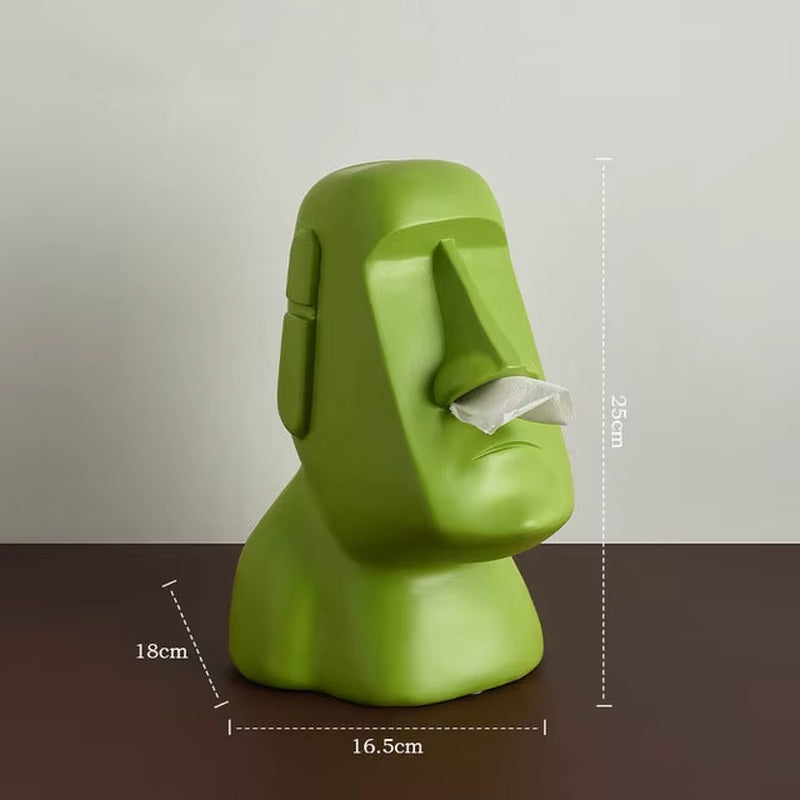 Tissue Creative Paper Box Tissue Box Easter Island Boulder Statue Personality Stone Sculpture Home Tissue Holder Napkin Box