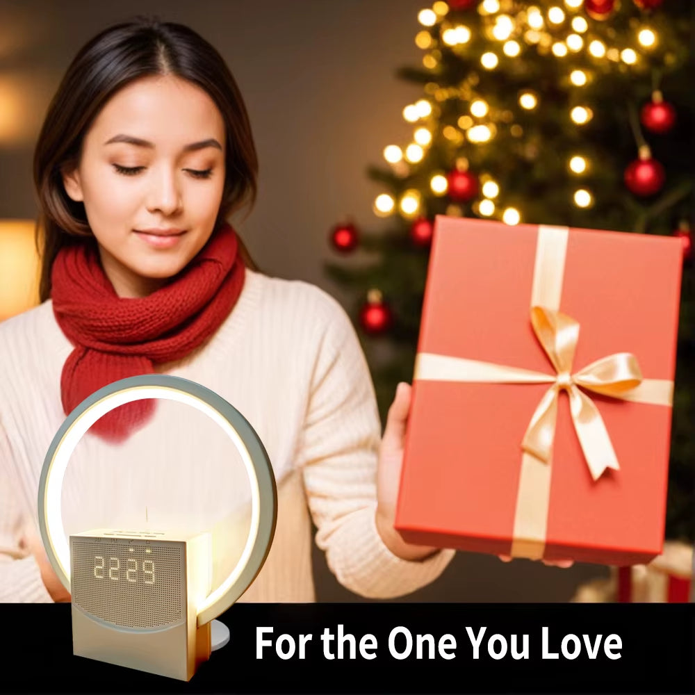 Sunrise Simulation Alarm Clock with Bluetooth Speaker White Noise Machine LED Desk Night Light Home Office Decor for Bedroom