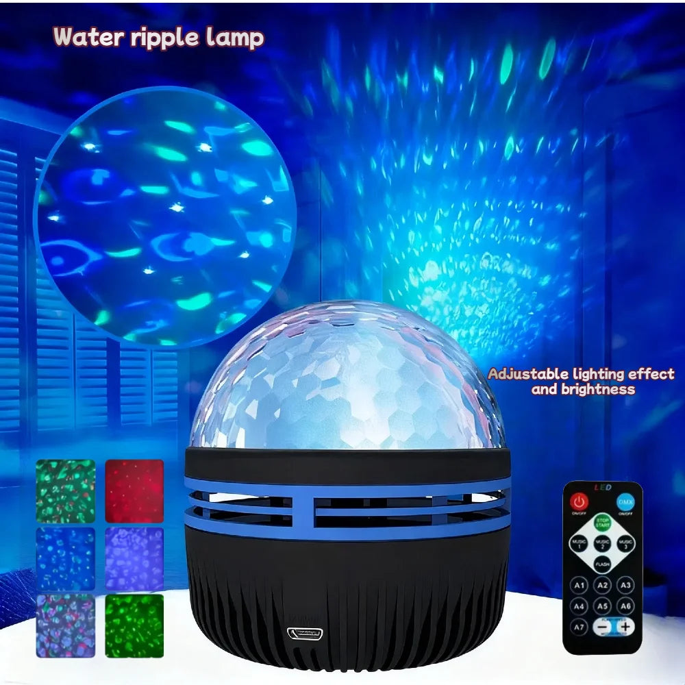 Smart Remote RGB Galaxy Projector: Auto-Rotating LED Aurora Lamp
