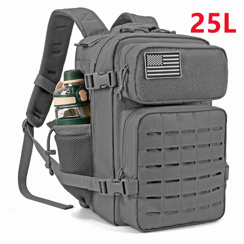 25-45L Tactical Pro Backpack: Rugged Outdoor & Gym Rucksack