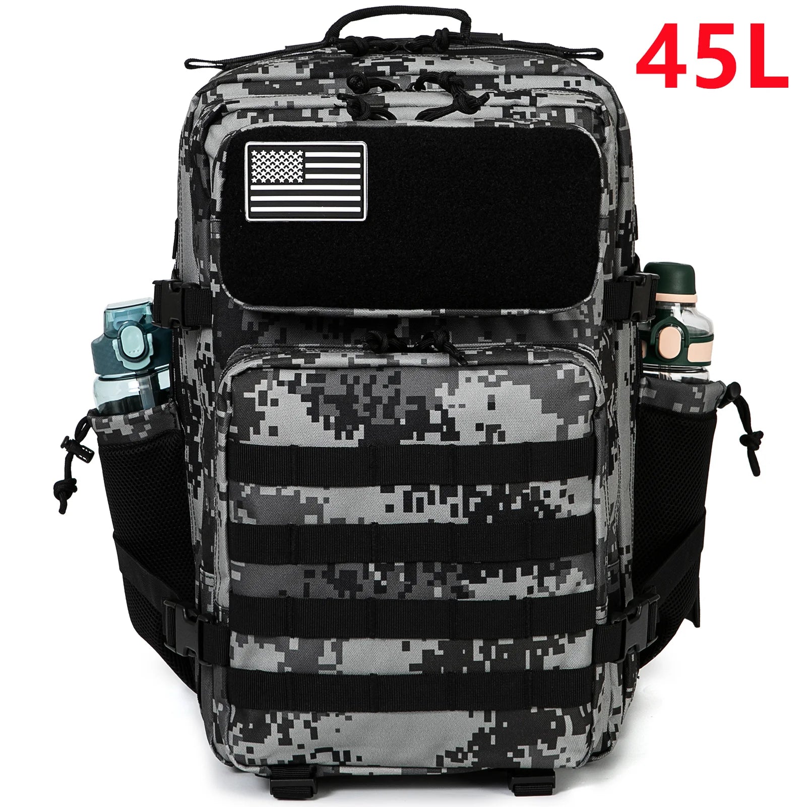 25-45L Tactical Pro Backpack: Rugged Outdoor & Gym Rucksack