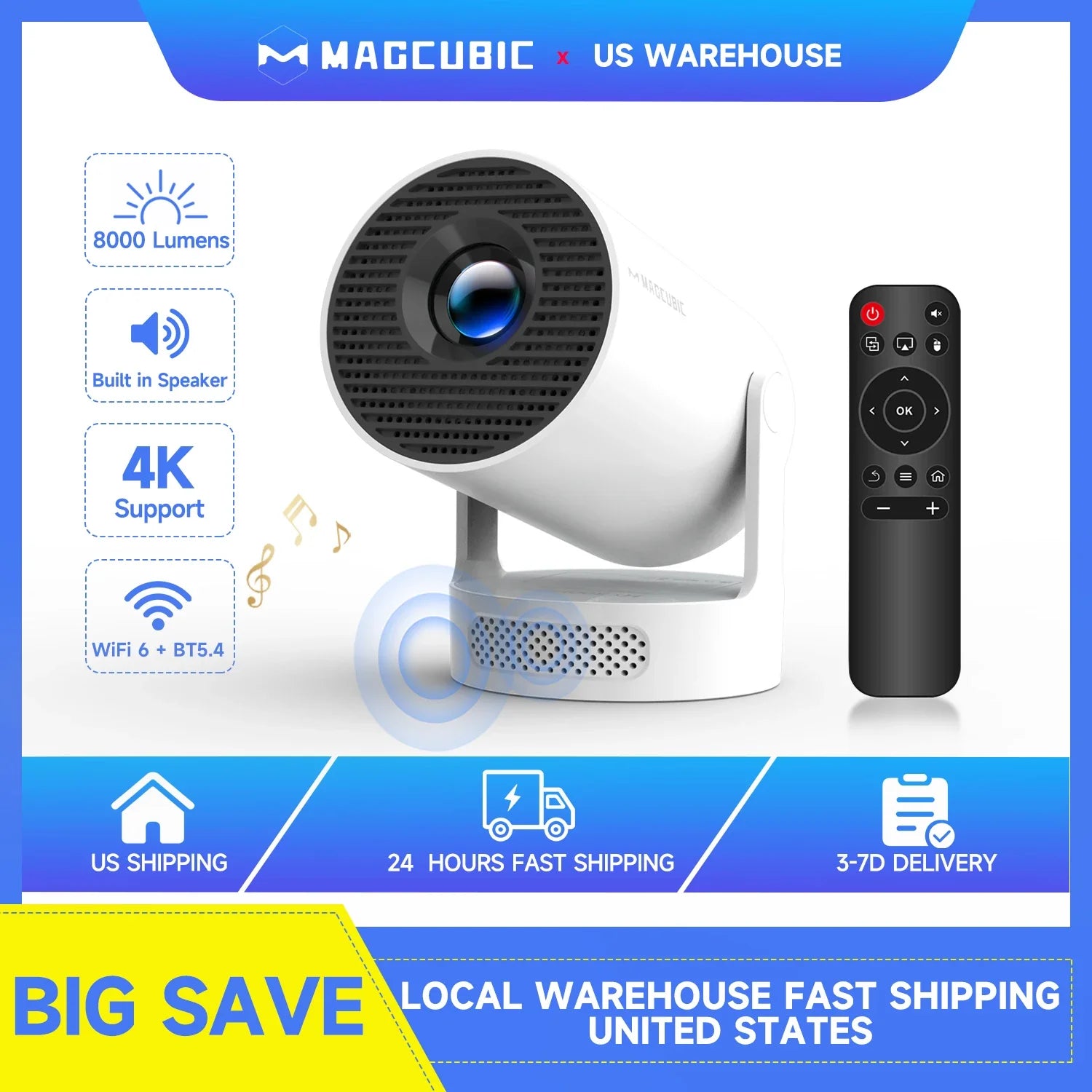 Ocular Magcubic Mini Projector: 4K Support & Smart Android TV