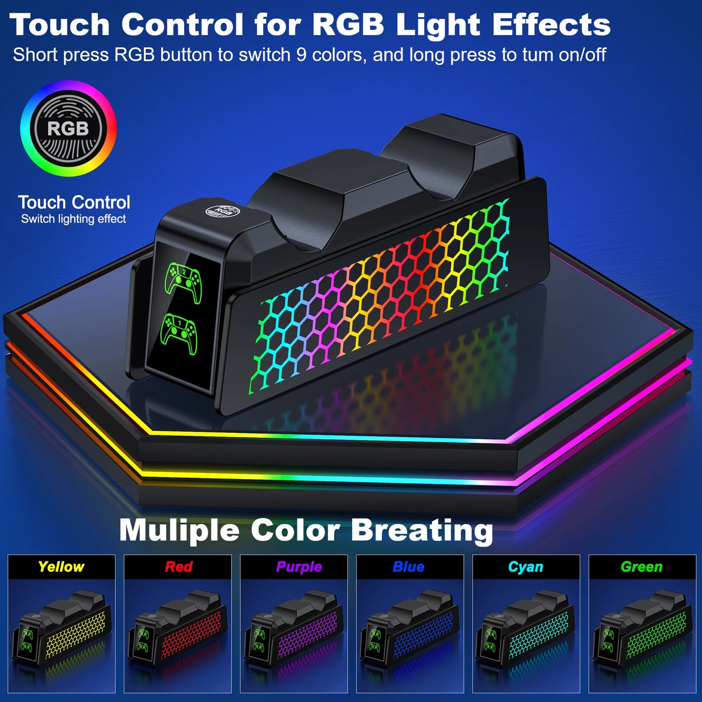 Bee'S Nest for PS5/PS5 Slim/Ps5 PRO  FC401 Dual Fast Controller Charger for PS5 Dualsense/Dualsense Edge Gamepad