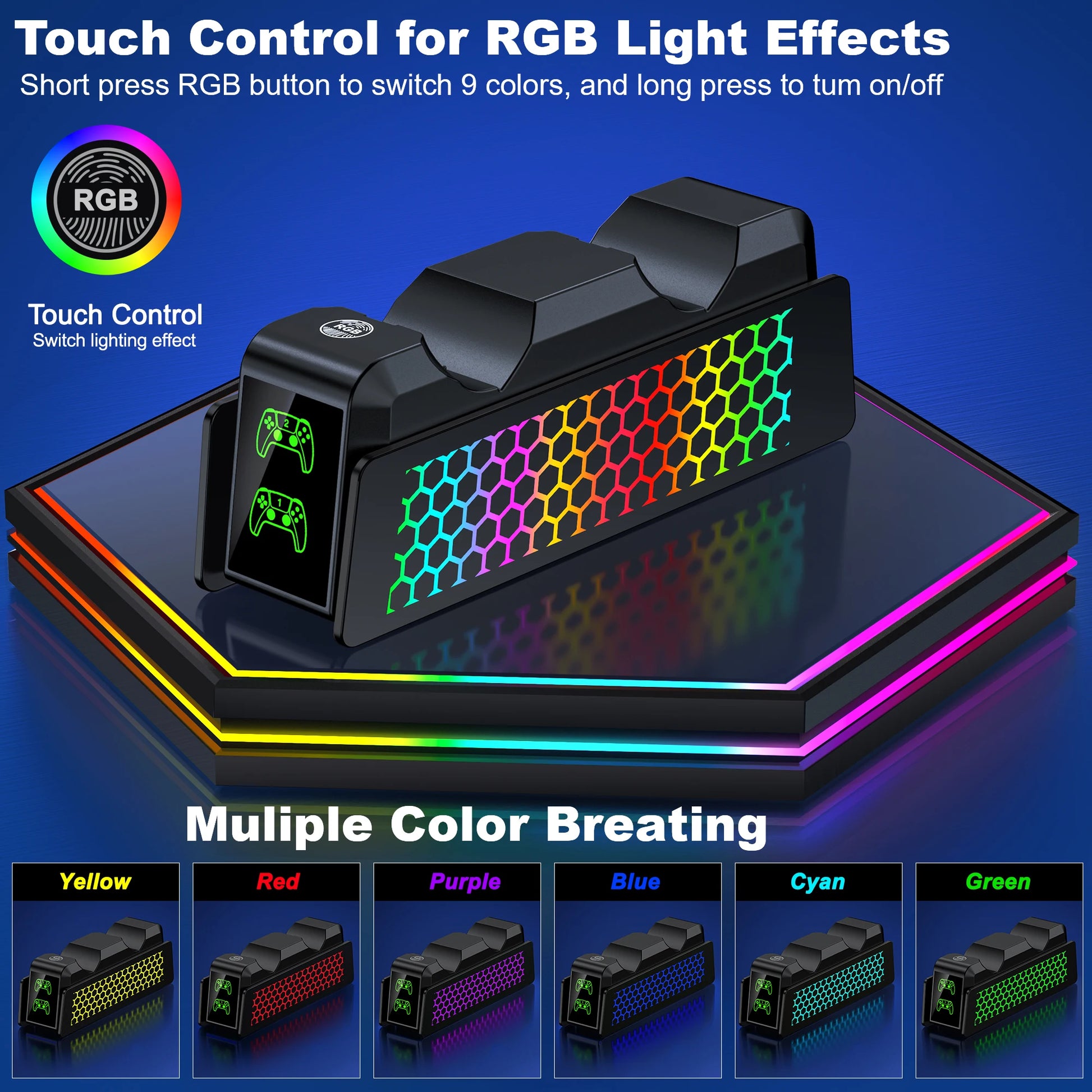 Bee'S Nest for PS5/PS5 Slim/Ps5 PRO  FC401 Dual Fast Controller Charger for PS5 Dualsense/Dualsense Edge Gamepad