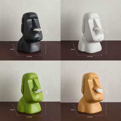Tissue Creative Paper Box Tissue Box Easter Island Boulder Statue Personality Stone Sculpture Home Tissue Holder Napkin Box