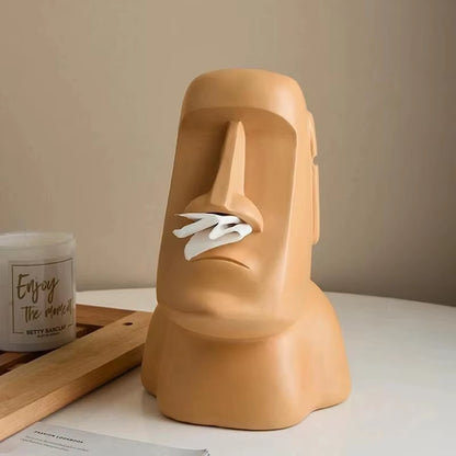 Tissue Creative Paper Box Tissue Box Easter Island Boulder Statue Personality Stone Sculpture Home Tissue Holder Napkin Box