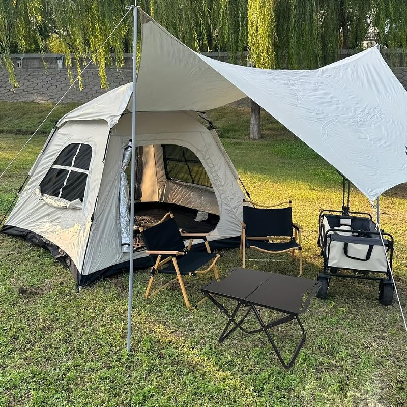 Portable Foldable Outdoor Table, Metal Frame Stable Design, Sandblasted Surface Anti-Corrosion Scratch Resistant, Lightweight Handheld Picnic Table, Camping Table