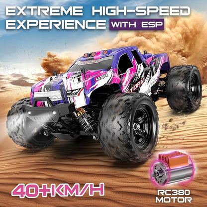 1:8 1:18 High Speed Remote Control Car ,4WD RC Driving Toy Cars for Boy, 40/45 Km/H Off-Road RC Truck, Monster Truck Includes 2 Rechargeable Batteries, 11 12 13 Year Old Girls Boys Gifts RC Cars Adults