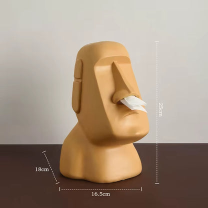 Tissue Creative Paper Box Tissue Box Easter Island Boulder Statue Personality Stone Sculpture Home Tissue Holder Napkin Box