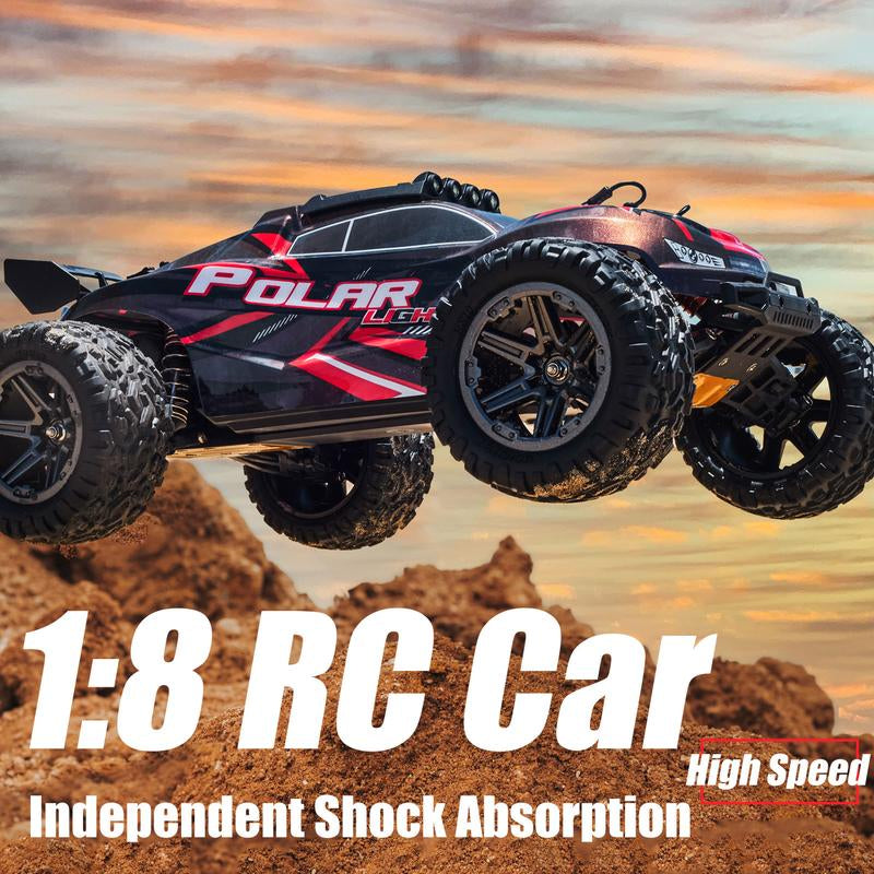 1:8 1:18 High Speed Remote Control Car ,4WD RC Driving Toy Cars for Boy, 40/45 Km/H Off-Road RC Truck, Monster Truck Includes 2 Rechargeable Batteries, 11 12 13 Year Old Girls Boys Gifts RC Cars Adults