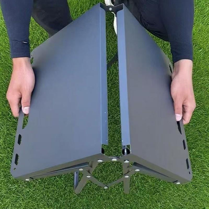 Portable Foldable Outdoor Table, Metal Frame Stable Design, Sandblasted Surface Anti-Corrosion Scratch Resistant, Lightweight Handheld Picnic Table, Camping Table